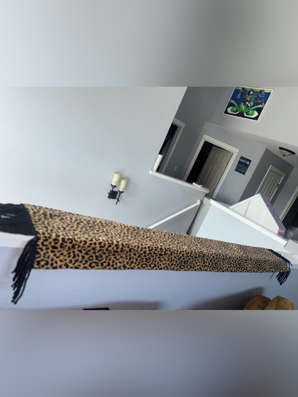 Leopard Print Decorative Table Runner - Brown/Black. (84 in.)